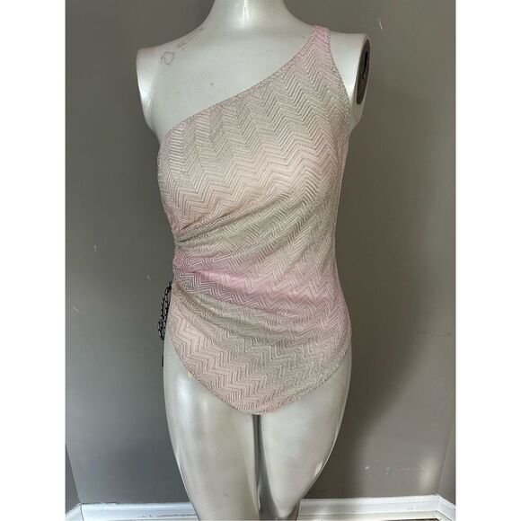 MISSONI Zigzag Knit One-Shoulder Swimsuit - Picture 5 of 11